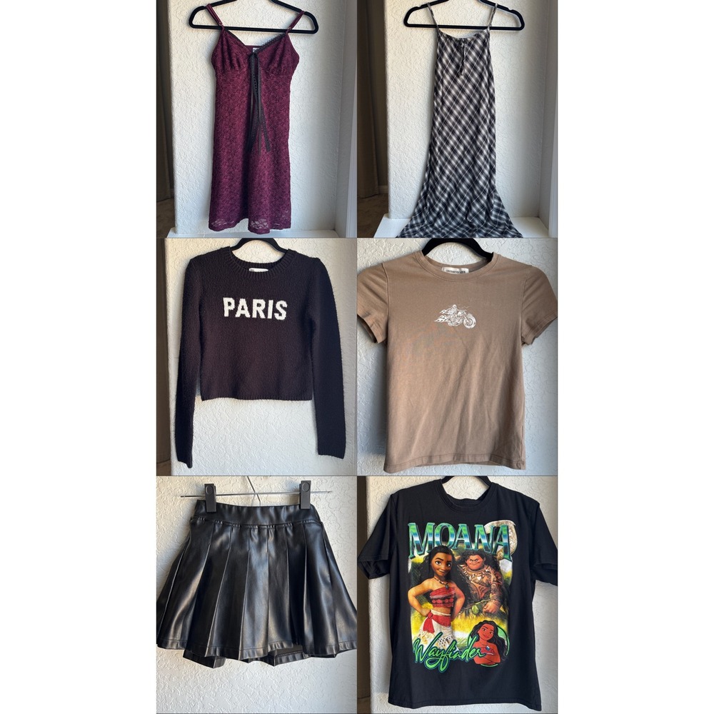 Girls size 7/8 Mixed Clothing Lot Skirts Tops Dresses Chokers Alt Punk Emo